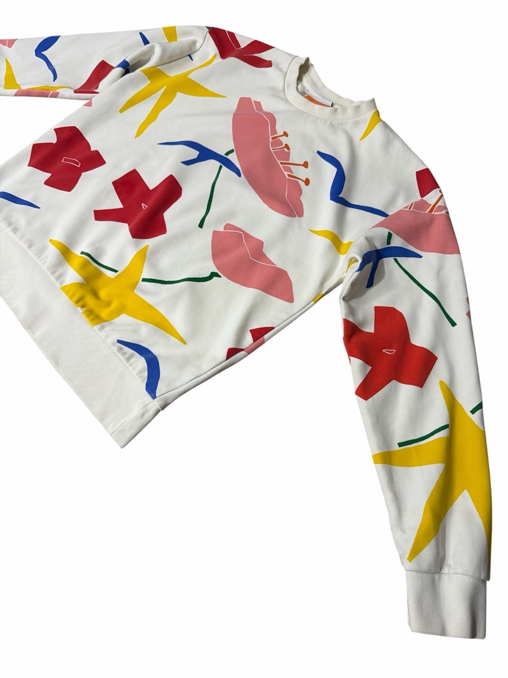 ZARA SEBASTIAN CURI EDITION White Long-Sleeve Floral Print Top